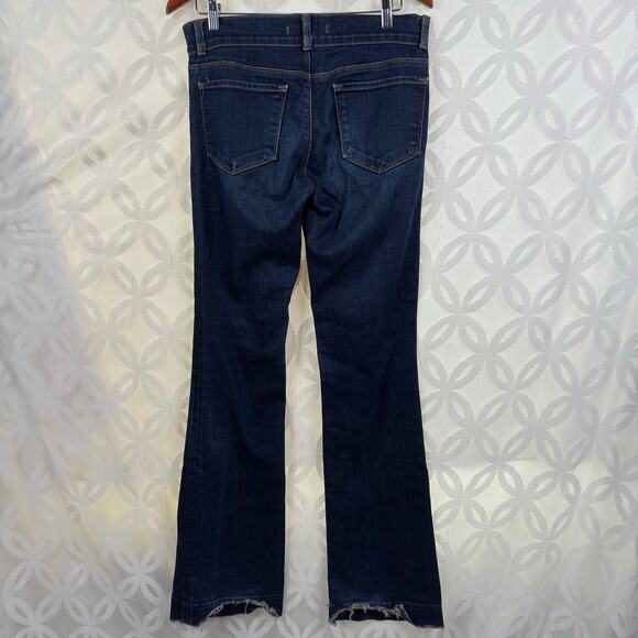 J Brand Flare Bootcut Dark Washed Distressed Hem Womens Size 28 Jeans - Picture 6 of 14